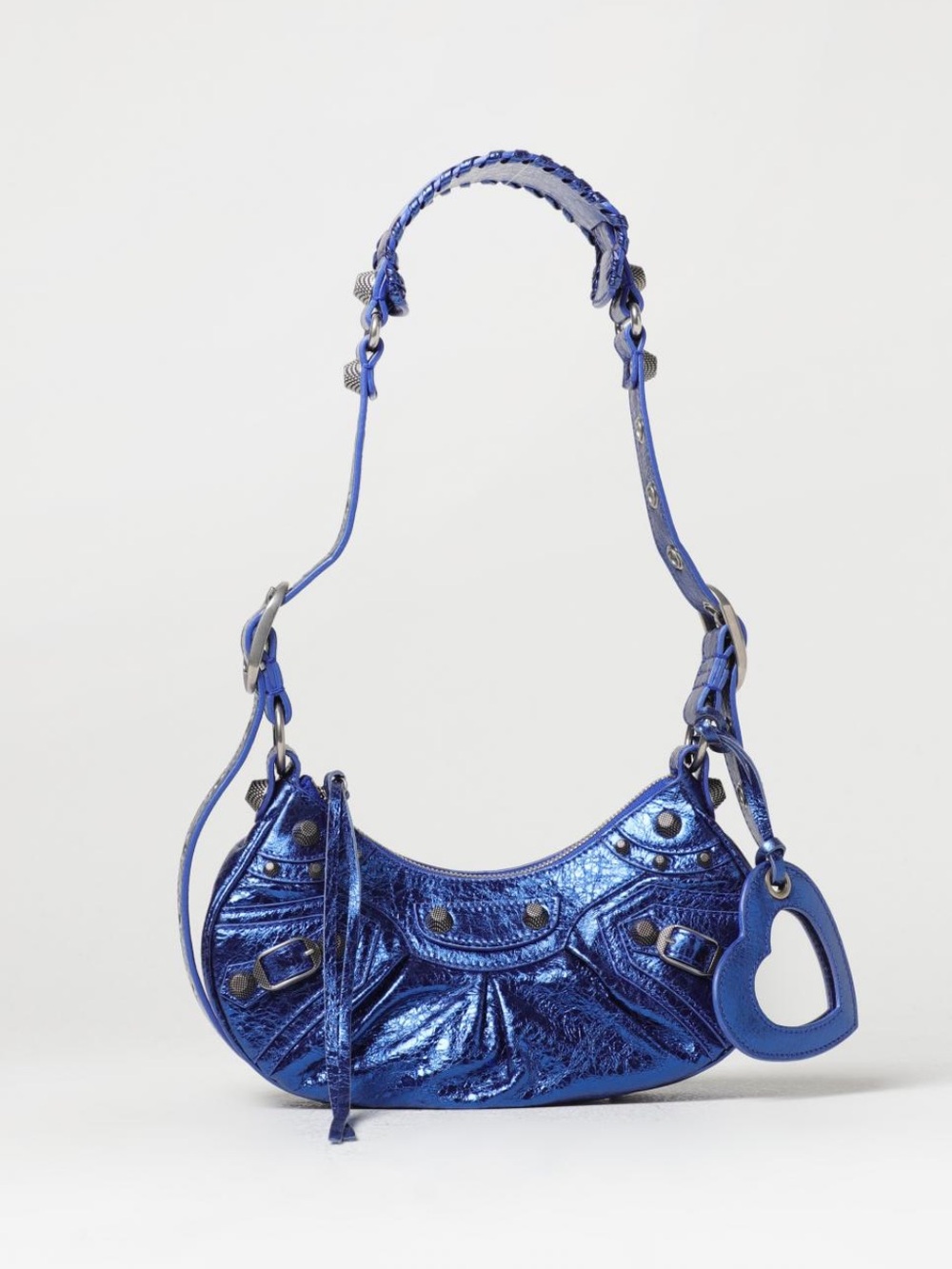 NWT Balenciaga Metallic Blue Cagole Bag
